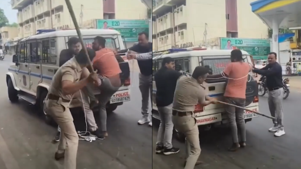 डोरीले बाँधेर हत्या आरोपीलाई प्रहरीले कुटेपछि… (भिडियो)